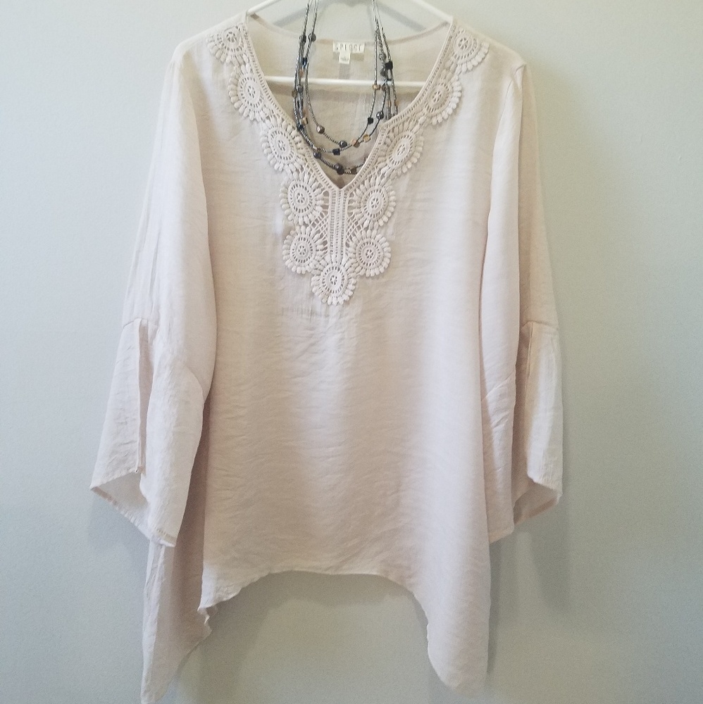 Spence sand colored boho top
